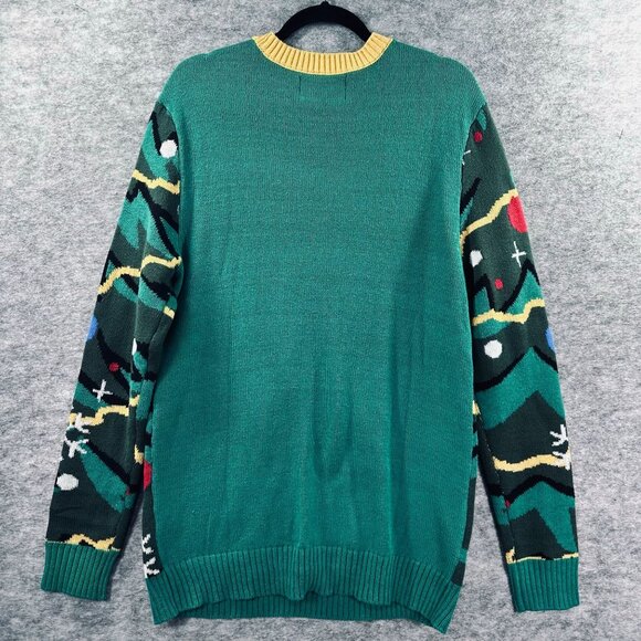 Ugly Christmas Sweater Mens M Drink Holder Knit Pullover Novelty - Picture 3 of 8